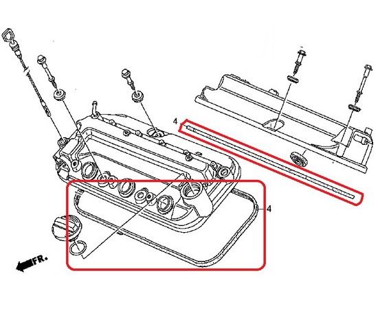 Прокладка клапанної кришки Honda 12341-RYE-A00
