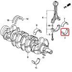 Вкладыш шатунный Honda 13212-RBB-003 (BLACK) Вкладыш шатунный Honda 13212-RBB-003 (BLACK)