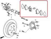 Тормозные колодки задние Honda 43022-TL0-G50 Тормозные колодки задние Honda 43022-TL0-G50