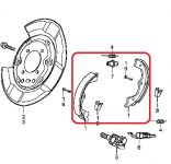 Тормозные колодки задние барабанные стояночные Honda 43053-SJA-E00 Тормозные колодки задние барабанные стояночные Honda 43053-SJA-E00