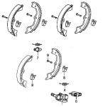 Тормозные колодки задние барабанные стояночные Honda 43053-TL0-G50 Тормозные колодки задние барабанные стояночные Honda 43053-TL0-G50