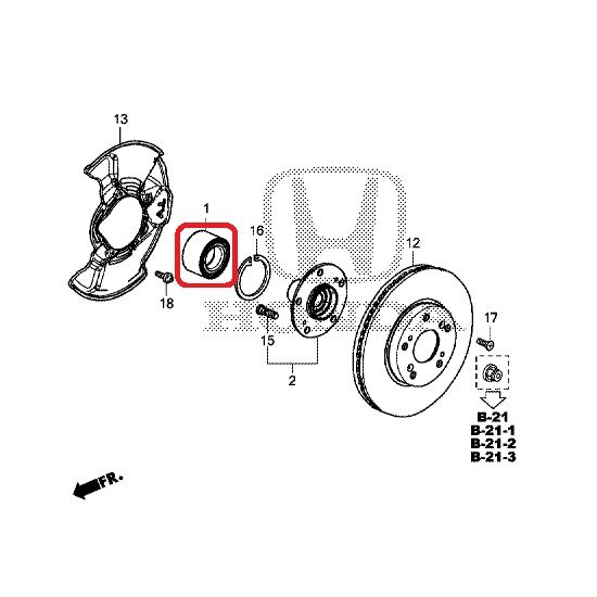 Подшипник ступицы переднего колеса Honda 44300-TV2-E01