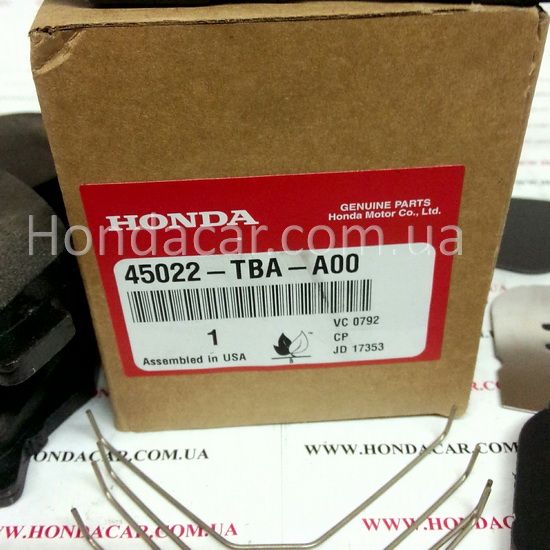 Тормозные колодки передние Honda 45022-TBA-A00