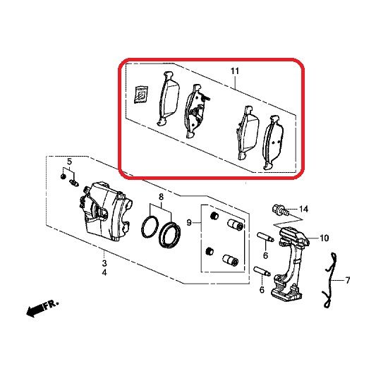 Тормозные колодки передние Honda 45022-TV2-E02