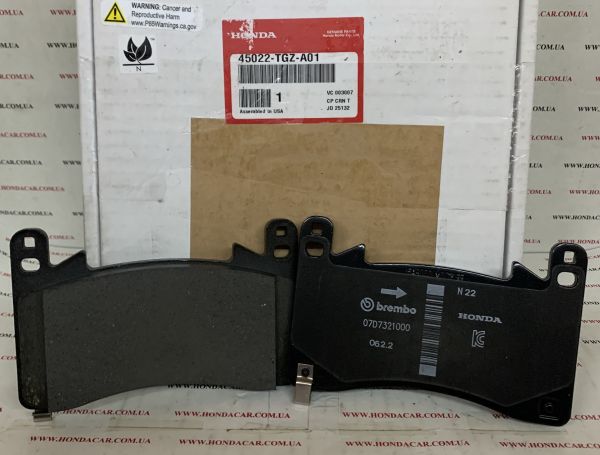 Тормозные колодки передние Honda 45022-TGZ-A01 Тормозные колодки передние Honda 45022-TGZ-A01