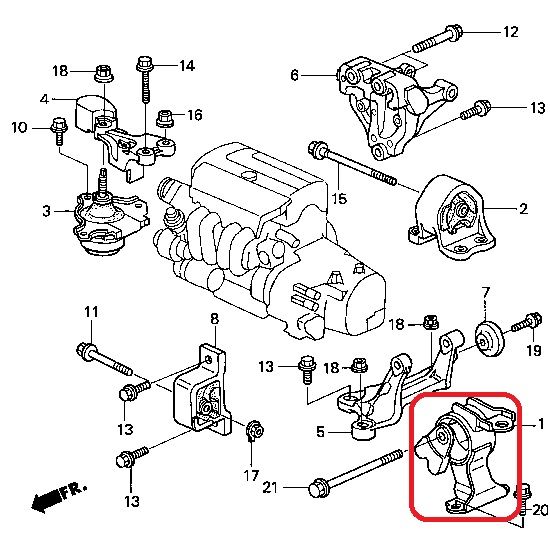 Подушка двигуна (АКПП) ліва Honda 50805-S9A-983