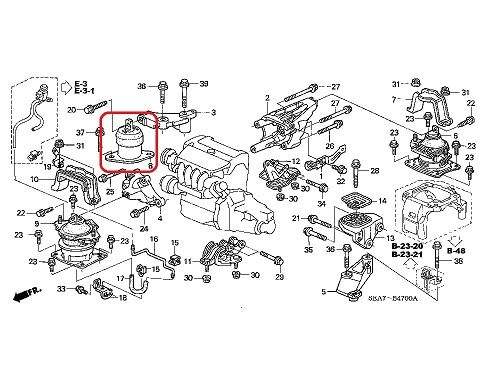 Подушка двигателя правая Honda 50820-SEA-E11