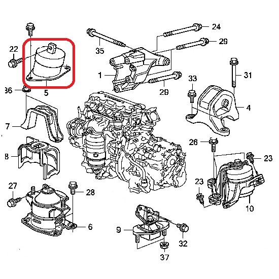 Подушка двигуна права Honda 50820-TA2-H01