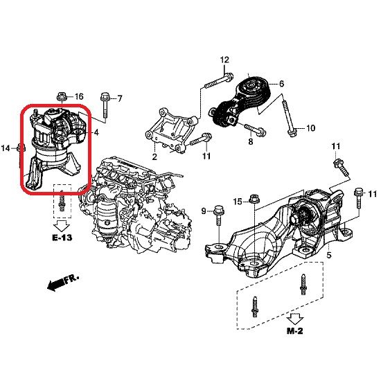 Подушка двигуна права (МКПП) Honda 50820-TR0-G03