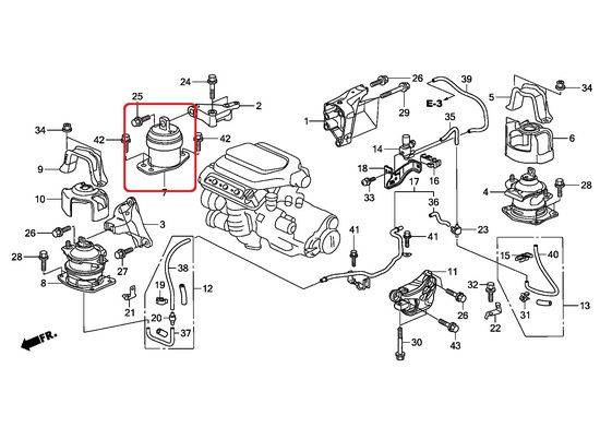 Подушка двигуна права Honda 50820-SJA-A01