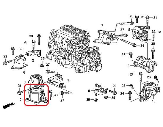 Подушка двигуна передня Honda 50830-TA0-A01