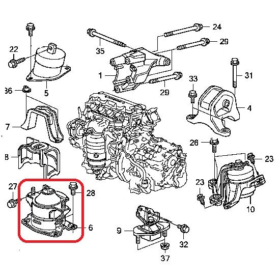 Подушка двигуна передня Honda 50830-TA2-H01