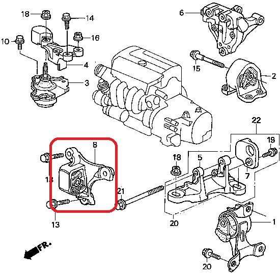 Подушка двигуна передня (МКПП) Honda 50840-S7C-000