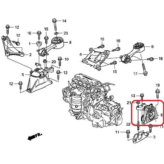 Подушка двигателя левая (АКПП) Honda 50850-SMG-E81