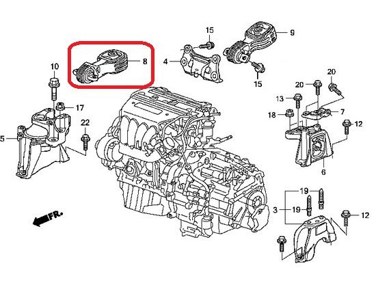 Подушка двигуна верхня права Honda 50880-SWA-A81