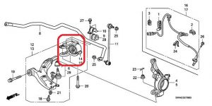 Сайлентблок переднего нижнего рычага правый Honda 51395-SWA-E01 Сайлентблок переднего нижнего рычага правый Honda 51395-SWA-E01