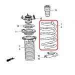 Пружина передняя правая Honda 51401-SWW-E13 Пружина передняя правая Honda 51401-SWW-E13