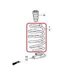 Пружина передняя левая Honda 51406-T1E-E11 Пружина передняя левая Honda 51406-T1E-E11