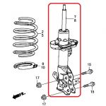 Амортизатор передний правый Honda 51611-TR0-E04 Амортизатор передний правый Honda 51611-TR0-E04