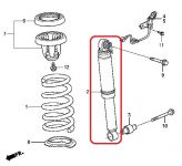 Амортизатор задний Honda 52610-STX-A54 Амортизатор задний Honda 52610-STX-A54