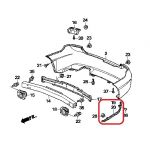 Кронштейн крепления заднего бампера правый Honda 71593-SNA-A02 Кронштейн крепления заднего бампера правый Honda 71593-SNA-A02