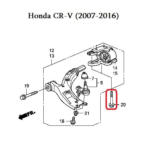 Болт кріплення у важіль Honda 90118-SNA-000