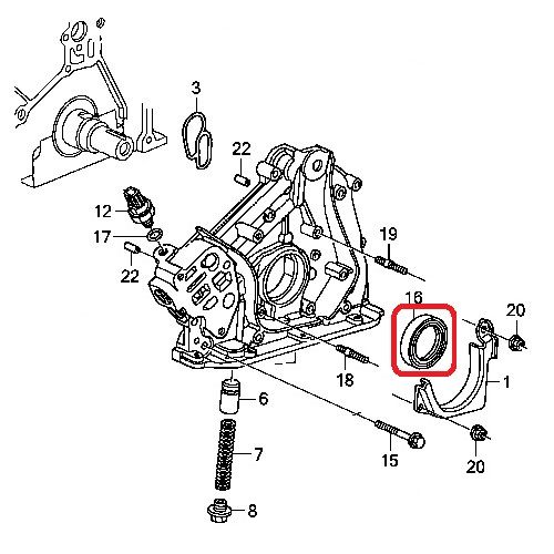 Сальник коленвала передний Honda 91212-R70-A01