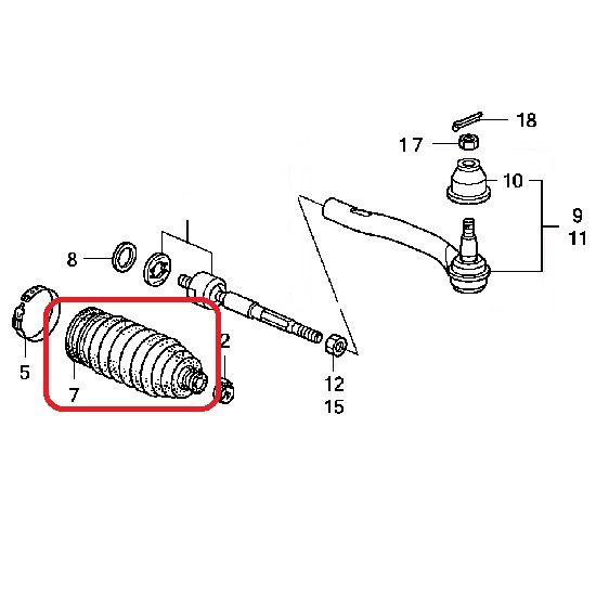 Пыльник рулевой рейки Honda 53534-S0X-A02
