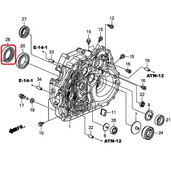 Сальник первичного вала Honda 91207-RT4-003